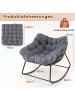 COSTWAY Schaukelstuhl Garten mit abnehmbarem Kissen in Grau
