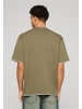 Urban Classics Tall Tee in olive/white