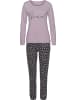 Vivance Active Pyjama in lila, anthrazit-gemustert