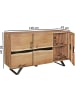 KADIMA DESIGN Sideboard Anrichte | Akazie, 148x85x43cm, 3 Türen, Baumkante