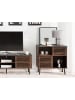 Beliani Sideboard PERTH in Braun/Schwarz - (W) 80 x (H) 80 x (L) 40 cm