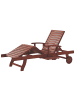 Beliani Gartenliege TOSCANA in Braun - (W) 64 x (H) 35 x (L) 196 cm