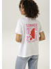 Aniston CASUAL T-Shirt in weiß-rot-pink