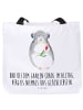 Mr. & Mrs. Panda Shopper Chinchilla Blume mit Spruch in Weiß