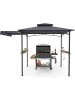 COSTWAY Grillpavillon mit Seitenmarkise 318x153x250 cm in Anthrazit