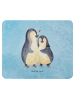 Mr. & Mrs. Panda Mauspad Pinguin umarmen ohne Spruch in Eisblau