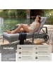 tectake Rattan Sonnenliege, abnehmbares Kopfkissen, 200 x 70 x 33 cm