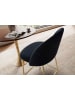KADIMA DESIGN 2er Set Barhocker Samt Hocker mit Lehne & goldenen Beinen, in Schwarz
