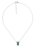 mantraroma 925er Silber - Collierketten (L) 42 cm mit grüner Onyx