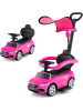 COSTWAY 3-in-1 Rutschfahrzeug mit Schiebegriff in Rosa
