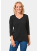 GOLDNER Kurzgröße:  Shirt Shirt mit V-Ausschnitt in schwarz