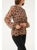 Kaffe Langarm-Bluse KAiben Regular fit in Brown/Turtledove Graphic