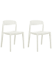 Beliani 2er-Set Esszimmerstuhl SOMERS in Weiß