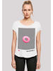 F4NT4STIC Long Cut T-Shirt 3D PINK RING in weiß