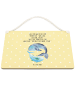 Mr. & Mrs. Panda Deko Schild Walfisch Thunfisch mit Spruch in Gelb Pastell