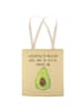 Mr. & Mrs. Panda Tote Bag Avocado Glücklich mit Spruch in Gelb Pastell
