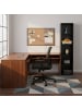 relaxdays Bücherregal in Schwarz - (B)32 x (H)132 x (T)24 cm