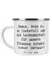 Mr. & Mrs. Panda Camping Emaille Tasse Spruch Lieber Gärtner mit... in Weiß