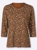 Sieh an! 3/4-Arm-Shirt in cognac-sand-bedruckt