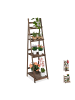 relaxdays Blumentreppe in Dunkelbraun - (B)41 x (H)160 x (T)49 cm
