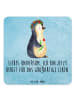 Mr. & Mrs. Panda Coaster Pinguin Blumen mit Spruch in Eisblau