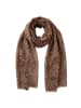 faina Women Feminine Scarf in Beige Black Leo