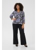 KAFFE curve Bluse kurzarm KCjanni Regular fit in Blue Leopard