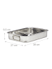 relaxdays Bräter in Silber - (B)38 x (H)6,5 x (T)27 cm