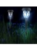 relaxdays 4 x Solarlampe in Schwarz/ Transparent