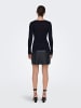 JACQUELINE de YONG Strickpullover Slim Fit V-Ausschnitt Langarm Basic in Schwarz-2