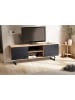 KADIMA DESIGN Lowboard Eiche-Dekor Schwarz 150x55x40 TV-Kommode Modern Design in Braun-Schwarz