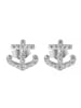 Adeliás Kinder Ohrstecker Anker aus 925 Silber mit Zirkonia in silber