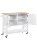 Beliani Servierwagen MELE in Weiß/Braun - (W) 102 x (H) 90 x (L) 44 cm