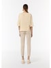 comma Strickpullover kurzarm in Beige