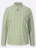 Sieh an! Stehkragen-Shirt in eucalyptus-ecru-bedruckt