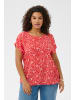 KAFFE curve Bluse kurzarm KCvilana Loose fit in Poppy Red Chalk Flower