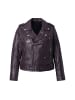 Ulla Popken Lederjacke in dunkel weinrot