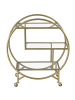 Beliani Servierwagen COLTON in Gold/Transparent - (W) 38 x (H) 79 x (L) 70 cm