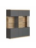 ebuy24 Vitrinenschrank Norris Grau 131 x 38 cm