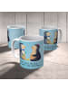 Mr. & Mrs. Panda Kaffeetasse Pinguin Pärchen mit Spruch in Eisblau