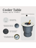 COOTAB Cooler Table 3-in-1 Loungetisch mit Acryl-Kühler Paris in 43 cm in Champagner