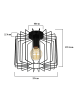 ZMH Deckenleuchte 1-flammige E27 in schwarz L 27cm Vintage Käfig Hallamp