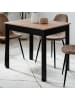 Furn.Design Esstisch Eiche Artisan, schwarz 90 x 67 cm, Küchentisch in modernem Design