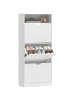 HOMCOM Schuhschrank-60L x 26B x 140H cm-Weiß