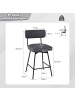 COSTWAY 2er Set Barhocker drehbar 47 x 51 x 90,5 cm in Grau