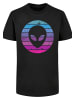 F4NT4STIC T-Shirt Alien Gesicht Pink Purple in schwarz