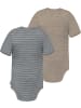 Normani Outdoor Sports 2er Set Baby Merino Body Kurzarm Tauranga in Grau/Beige