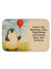 Mr. & Mrs. Panda Badeteppich Pinguin Luftballon Design mit Spruch in Weiß