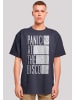 F4NT4STIC Heavy Oversize T-Shirt Panic At The Disco Block Text in marineblau