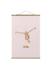 WALLART Stoffbild - Jonas Loose - Poledance mit Holzfigur in Rosa